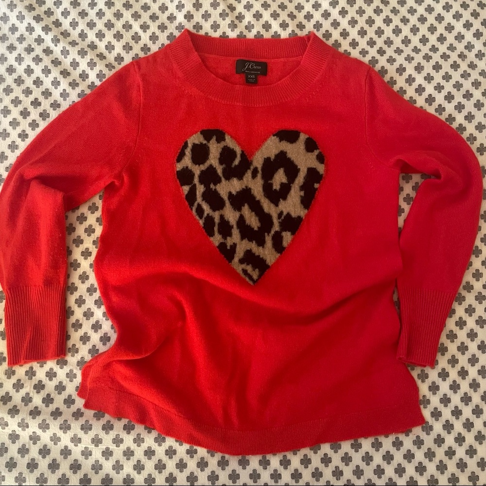Jcrew cashmere heart sweater
